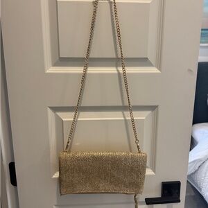Stella & Dot Gold Textured Clutch